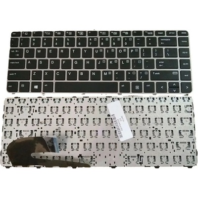 DeTech Klávesnica pre notebooky HP EliteBook 745, so strieborným rámom, OEM