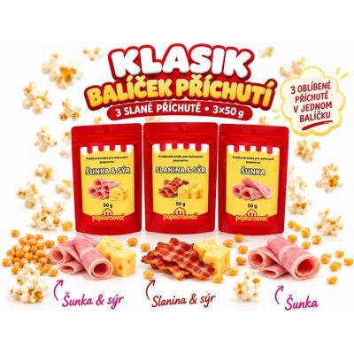 Popkornovač.cz Klasik balíček příchutí na popcorn 3x50g – Zbozi.Blesk.cz