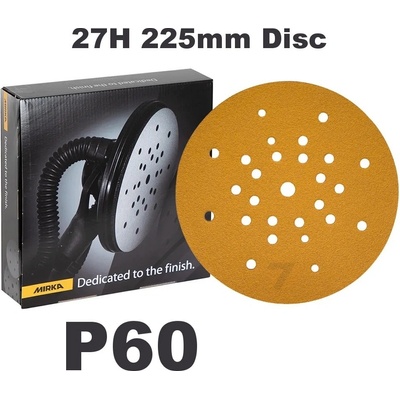 Mirka GOLD Ø 225 mm 27dier suchý zips P60 brúsny papier