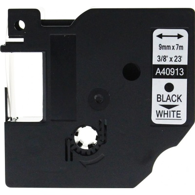 DYMO 40913 S0720680, 9mm x 7m x černý tisk bílý