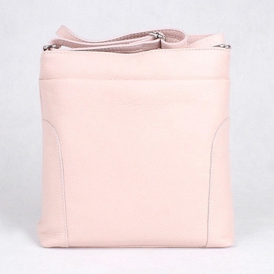 Patrizia Piu Světlestředně velká kožená crossbody kabelka 417 růžová