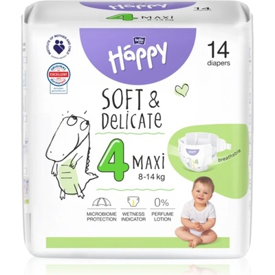 Bella Baby Happy Soft&Delicate s kanálky Maxi 8-14 kg 14 ks