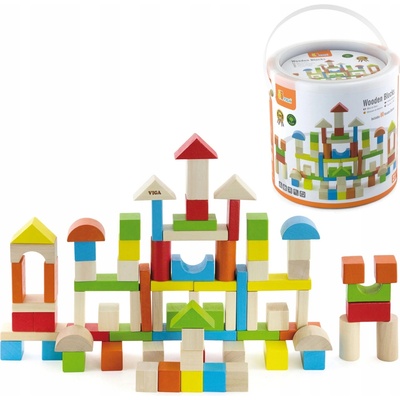 Viga Dřevěná stavebnice 80 kostek