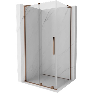 Mexen Velar L плъзгаща се душ кабина 90 x 75 см, прозрачна, розово злато - 871-090-075-03-60 (871-090-075-03-60)