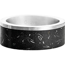 Gravelli Štýlový betónový prsteň Edge Fragments Edition oceľová atracitová GJRUFSA002