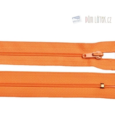 Zips špirálový 3mm nedeliteľný 30cm oranžová