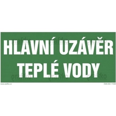 Grafiko | Hlavní uzávěr teplé vody - Materiál Samolepící PVC folie, Rozměr 200x100mm