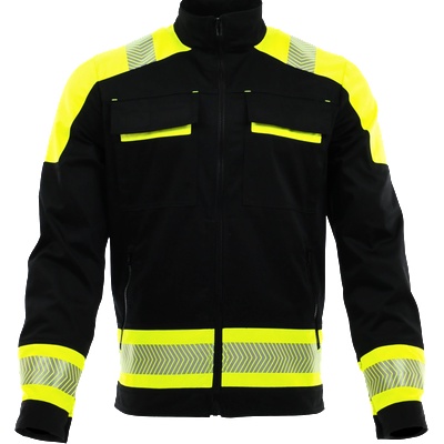 SARA Работно яке actiflex neo - черно с жълти елементи, ластична материя (1-04-305-25-27)