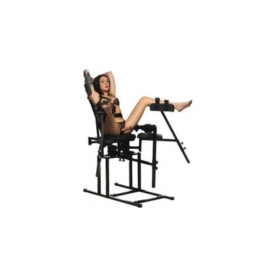 Master Series Obedience Chair с разтварящи краката опори и секс машина (P25071)