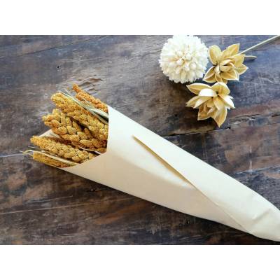 Sada sušených květů Seterea Fleur v přírodní hnědé barvě – 75 cm - Chic Antique