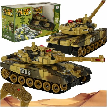 KIK RC tank T-80 No.9995 s dobíjacím packom USB+adaptér 2,4 GHz piesková RTR 1:32