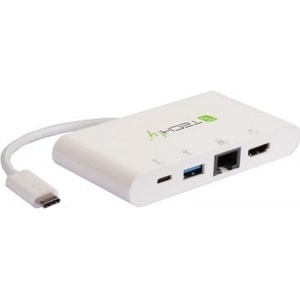 TECHLY IADAP USB31-DOCK1 Адаптер USB-C към HDMI 4K, USB-A 3.0, RJ45 Gigabit, USB-C PD (IADAP USB31-DOCK1)