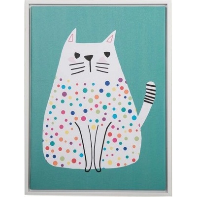 Obraz na plátně Dotted kitten zelená, 30 x 40 cm