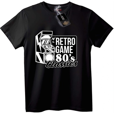 NOONEBRAND Тениска ретро игри от 80-те - XL, Black