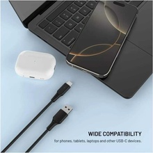 Krátký nabíjecí a datový Liquid silicone FIXED s konektory USB/USB-C a podporou PD, 0.3m, USB 2.0, 60W, černý