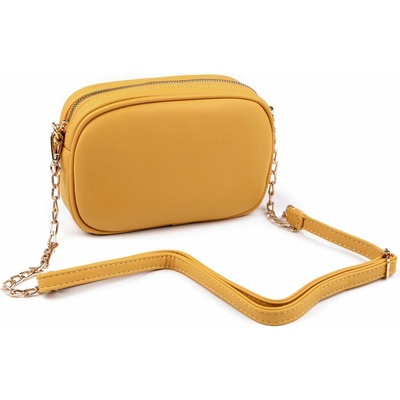 Dámska dievčenská kabelka crossbody 13 5 x20 cm horčicová