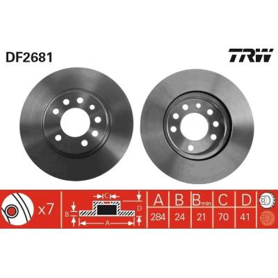 Brzdový kotúč TRW DF2681