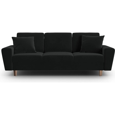 Cosmopolitan Design Черен кадифен разтегателен диван с място за съхранение 235 cm Kyoto - Cosmopolitan Design (COS_3SF_2_F2_KYOTO10)