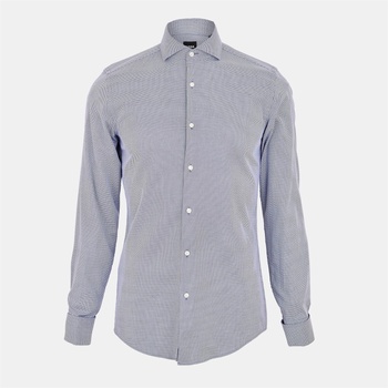 HUGO BOSS Риза Boss Men's Hank Spread Long-Sleeve Plain Shirt - Blue