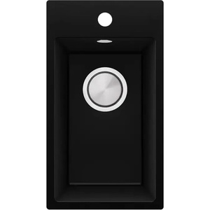 Твоят Стил Черна кухненска гранитна мивка Рига 30 XL 280 x 500 mm Мивка за вграждане