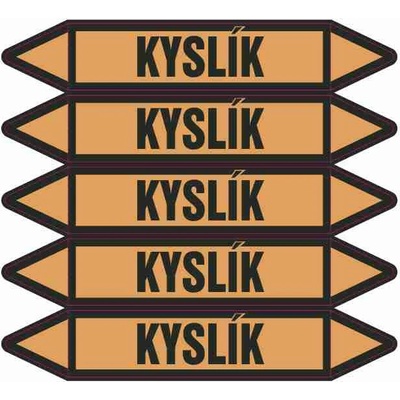 Grafiko | Kyslík - dle ČSN 13 0072 - Materiál Samolepící PVC folie, Rozměr aršík 5ks šipka 250x52mm