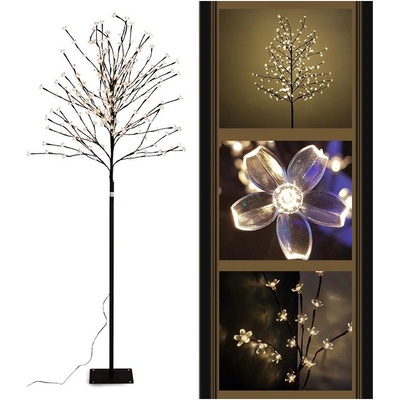 Supplies Ozdobný Vianočný stromček 160xLED 120 cm čierna farba
