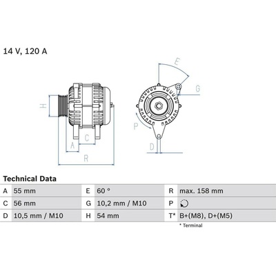 Alternátor BOSCH 0 986 044 410