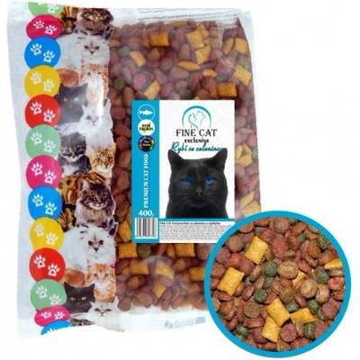 FINE CAT Exclusive granule rybí se zeleninou a polštářky 0,4 kg
