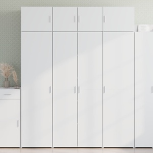 vidaXL Висок шкаф, бял, 80x42, 5x185 см, инженерно дърво (3281434)