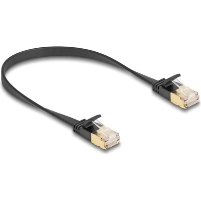 Delock 80343 RJ45 Cat.6A, ze zástrčky na zástrčku,s robustní západkou a hrubým plochým Cat.7,U/FTP, 0,3m
