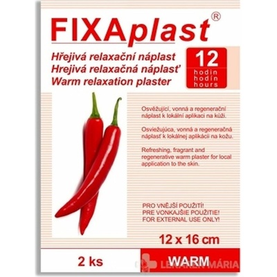 FIXAplast WARM Hrejivá relaxačná náplasť 12 x 16 cm, 1 ks