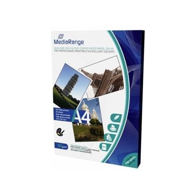 MediaRange Фото хартия MediaRange MRINK108, DIN A4, 210 x 297mm, За мастилено-струйни принтери, гланцирана, 160гр, 50 страници