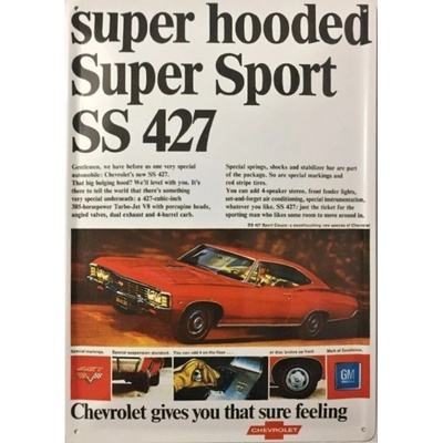 Plechová cedule Chevrolet SS 427, 20x30cm