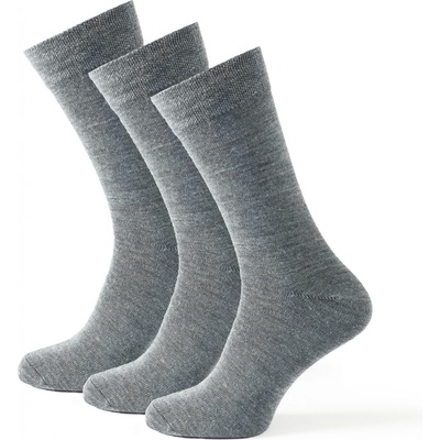 Zulu ponožky Diplomat Merino 3 Pack svetlo šedá