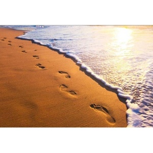 DIMEX ART Флизелинов фототапет стъпки на плажа 375 x 250 см
