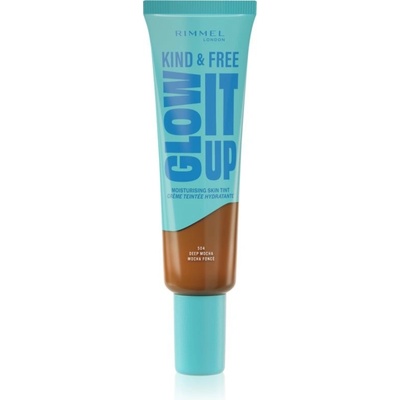 Rimmel London Kind & Free Glow It Up Moisturising Skin Tint hydratační make-up pro citlivou suchou a normální pleť 504 Deep Mocha 30 ml