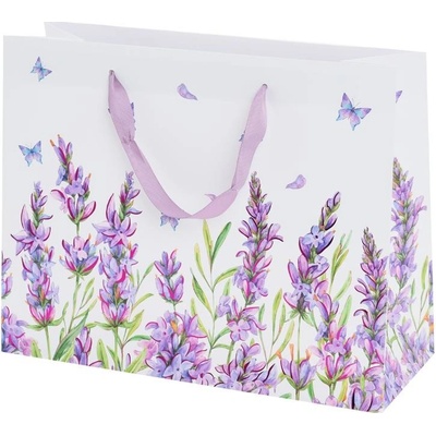AGB1027006 TAŠKA darč.V26,5x33,5+13cm LAVENDER BUTTERFLY