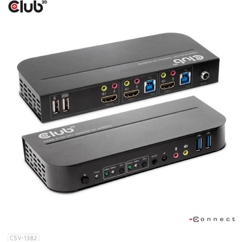 Club 3D Club3d csv-1382 kvm превключвател Черен (csv-1382) (csv-1382)