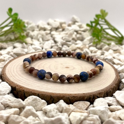 Certom Minerální náramek jaspis a lapis lazuli – moudrost a stabilita 0120