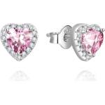 Silenti Jewelry Сребърни обеци "Сърца" - Розов