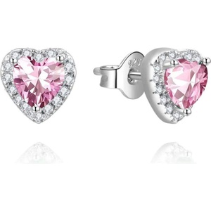 Silenti Jewelry Сребърни обеци "Сърца" - Розов