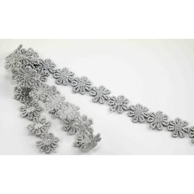 Vzdušná čipka kvetinka - gray - width 1.2 cm