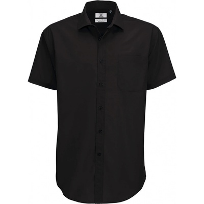 B&C Smart košeľa pánska s krátkym rukávom čierna