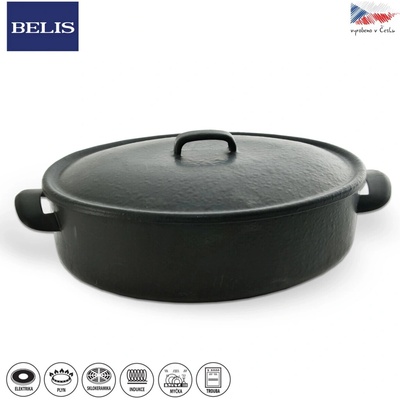 BELIS Smaltovaný oválný pekáč s poklicí 32 x 24 x 11 cm 6.5 l BSE 87232-67B00003 – Zboží Dáma