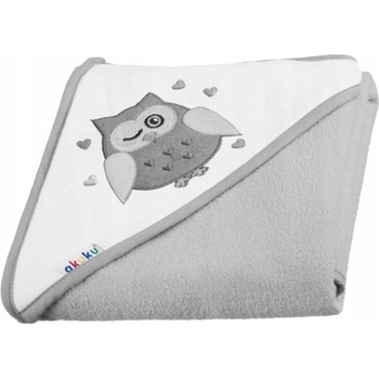 Akuku Detská osuška 80x80 sivá so sovou
