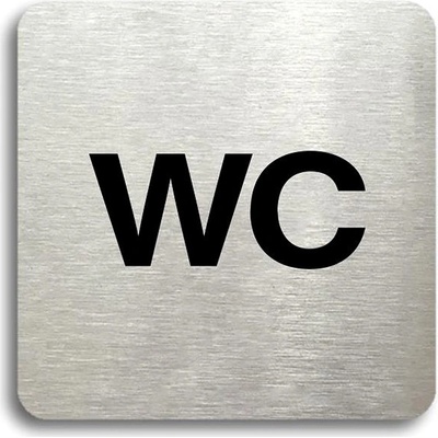 Accept Piktogram „WC" (80 × 80 mm) (strieborná tabuľka – čierna tlač bez rámčeka)