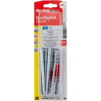 Fischer УНИВЕРСАЛЕН ДЮБЕЛ 10x100 t k 4 БР. fischer duoxpand (4048962440478)