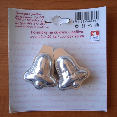 Kovovýroba Jeníkov Formička na cukroví ZVONEČEK, 3,8x3,5cm, 20ks – Zboží Dáma
