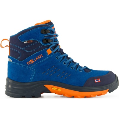 Trollkids Детски туристически обувки Trollkids Kid's Trollsteinen Hiker Mid XT Walking boots - Atlantic Blue / Dark Navy / Glow Orange - размер 29 (EU) (702-3180-0112)