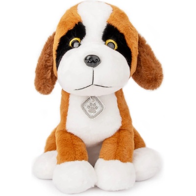 Amek Toys ПЛЮШЕНО КУЧЕ С МЕДАЛЬОН 35 СМ ЧЕРНО/КАФЯВО